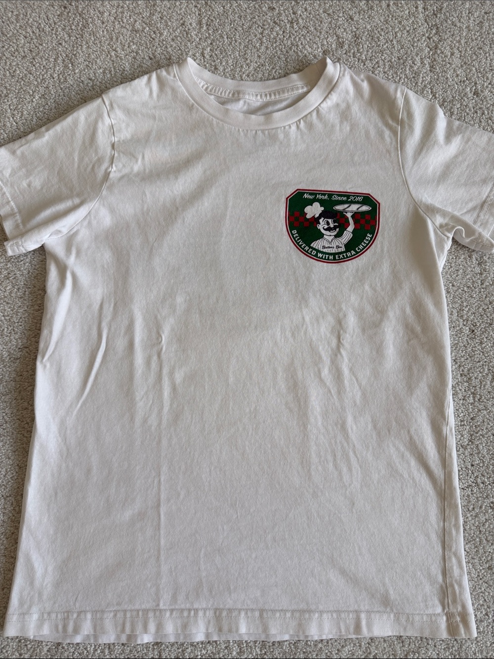 Kids Baseball Lifestyle 101 Tee “Straight to Plate” pizza - size L